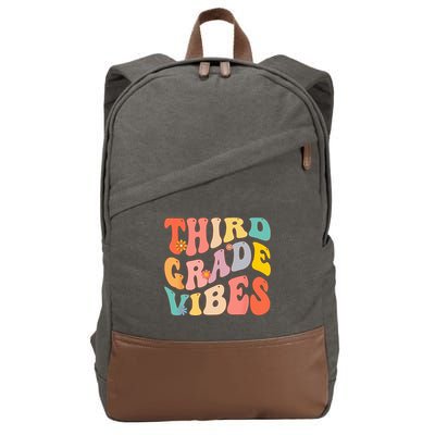 Third Grade Vibes For 3rd Grade Teacher Cotton Canvas Backpack