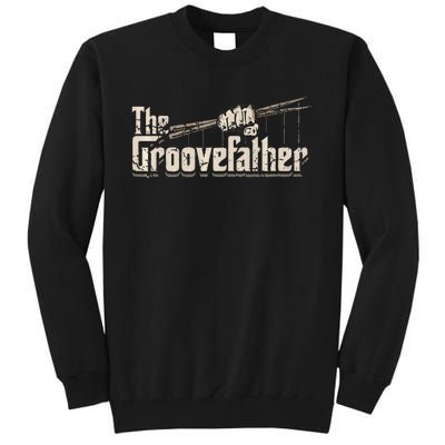 The Groovefather Vintage Drums Drumming Gifts Band Drummer Tall Sweatshirt