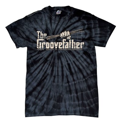 The Groovefather Vintage Drums Drumming Gifts Band Drummer Tie-Dye T-Shirt