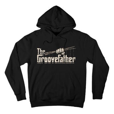 The Groovefather Vintage Drums Drumming Gifts Band Drummer Tall Hoodie