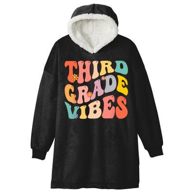 Third Grade Vibes For 3rd Grade Teacher Hooded Wearable Blanket
