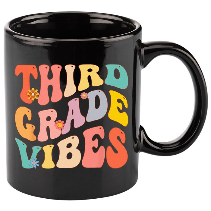 Third Grade Vibes For 3rd Grade Teacher 11oz C Handle Ceramic Mug