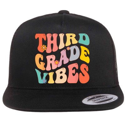 Third Grade Vibes For 3rd Grade Teacher Flatbill Hat