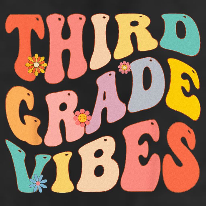 Third Grade Vibes For 3rd Grade Teacher Golf Towel