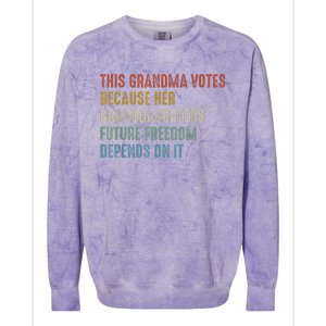 This Grandma Votes Because Her Granddaughters Future Freedom Colorblast Crewneck Sweatshirt