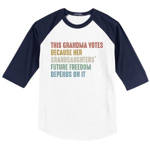 This Grandma Votes Because Her Granddaughters Future Freedom Baseball Sleeve Shirt