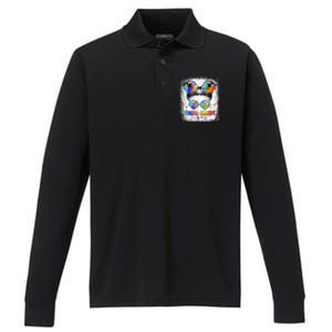 Third Grade Vibes Messy Hair Bun Girl Back To School First Performance Long Sleeve Polo