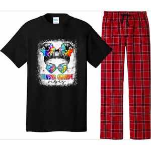 Third Grade Vibes Messy Hair Bun Girl Back To School First Pajama Set