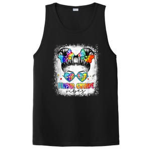 Third Grade Vibes Messy Hair Bun Girl Back To School First PosiCharge Competitor Tank