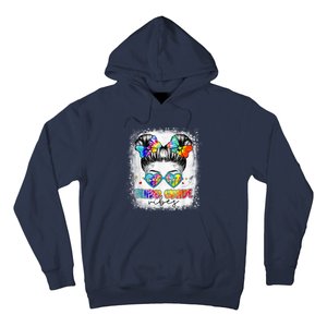 Third Grade Vibes Messy Hair Bun Girl Back To School First Hoodie