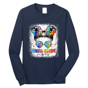 Third Grade Vibes Messy Hair Bun Girl Back To School First Long Sleeve Shirt