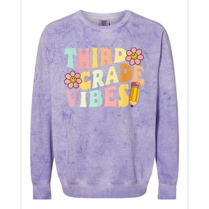 Third Grade Vibes 3rd Grade 1st Day Of School Teacher Kid Colorblast Crewneck Sweatshirt