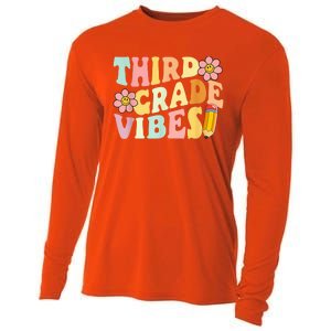 Third Grade Vibes 3rd Grade 1st Day Of School Teacher Kid Cooling Performance Long Sleeve Crew