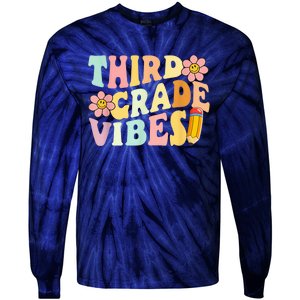 Third Grade Vibes 3rd Grade 1st Day Of School Teacher Kid Tie-Dye Long Sleeve Shirt