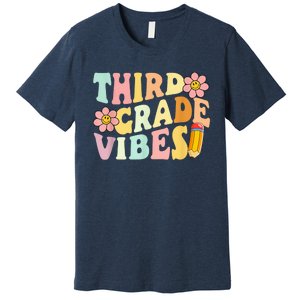 Third Grade Vibes 3rd Grade 1st Day Of School Teacher Kid Premium T-Shirt