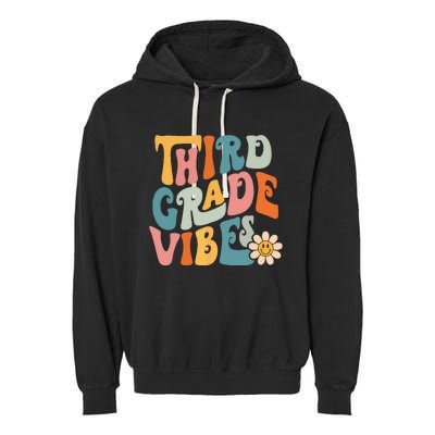 Third Grade Vibes 3rd Grade Team Retro 1st Day Of School Garment-Dyed Fleece Hoodie