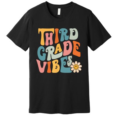 Third Grade Vibes 3rd Grade Team Retro 1st Day Of School Premium T-Shirt