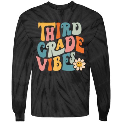 Third Grade Vibes 3rd Grade Team Retro 1st Day Of School Tie-Dye Long Sleeve Shirt