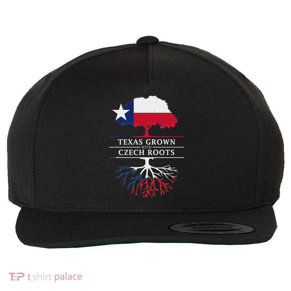 Texas Grown With Czech Roots Czech Republic Wool Snapback Cap