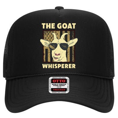 The Goat Whisperer Design Farmer Goat Lover High Crown Mesh Back Trucker Hat