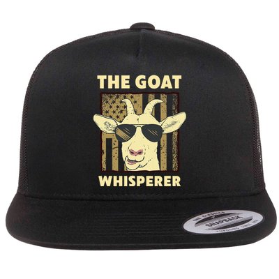 The Goat Whisperer Design Farmer Goat Lover Flat Bill Trucker Hat