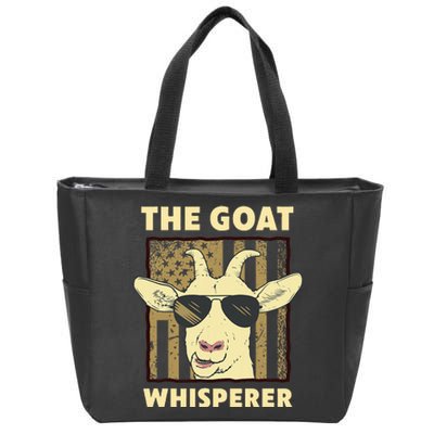 The Goat Whisperer Design Farmer Goat Lover Zip Tote Bag