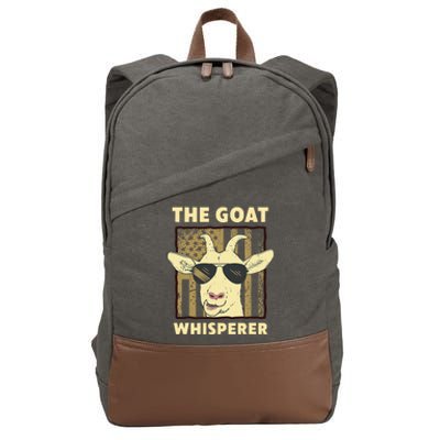 The Goat Whisperer Design Farmer Goat Lover Cotton Canvas Backpack