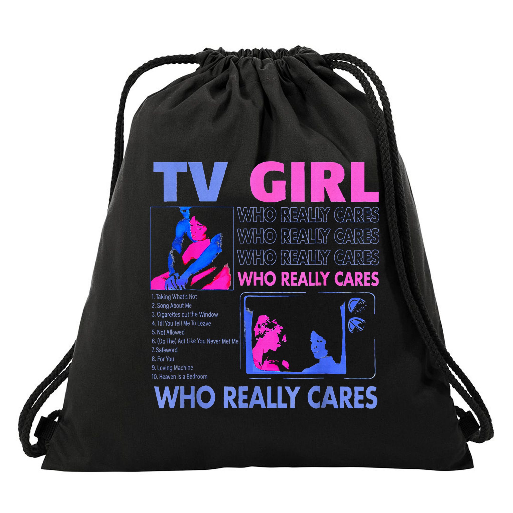 Tv Girl Who Really Care Drawstring Bag