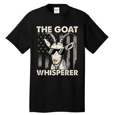 The Goat Whisperer USA American Flag Farm Animal Lover Tall T-Shirt