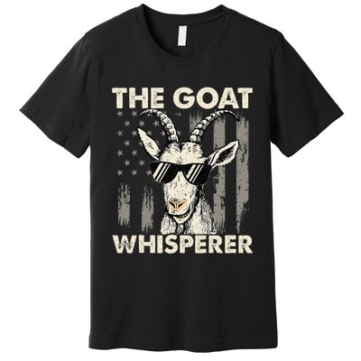 The Goat Whisperer USA American Flag Farm Animal Lover Premium T-Shirt