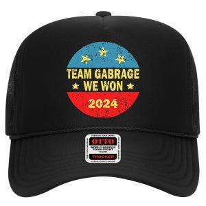 Team Garbage We Won Team Garbage For Trump 2024 Elections High Crown Mesh Back Trucker Hat