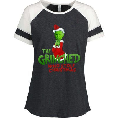 The Grinched Who Stole Christmas Funny Joe Biden Enza Ladies Jersey Colorblock Tee