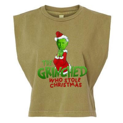 The Grinched Who Stole Christmas Funny Joe Biden Garment-Dyed Women's Muscle Tee