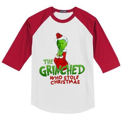 The Grinched Who Stole Christmas Funny Joe Biden Kids Colorblock Raglan Jersey