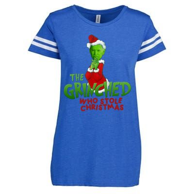 The Grinched Who Stole Christmas Funny Joe Biden Enza Ladies Jersey Football T-Shirt