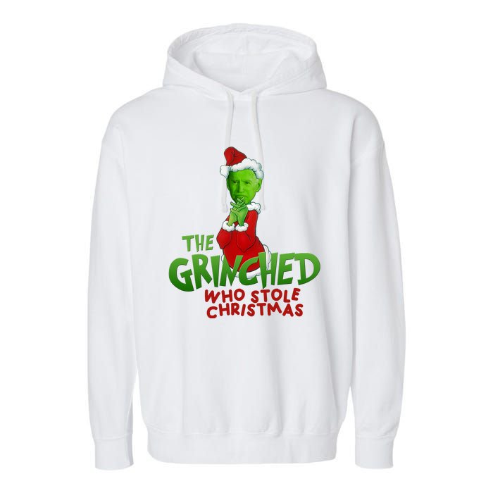 The Grinched Who Stole Christmas Funny Joe Biden Garment-Dyed Fleece Hoodie