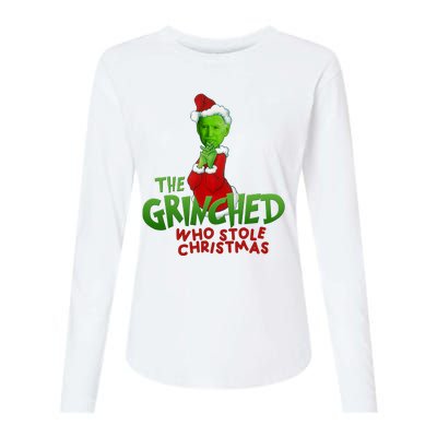 The Grinched Who Stole Christmas Funny Joe Biden Womens Cotton Relaxed Long Sleeve T-Shirt