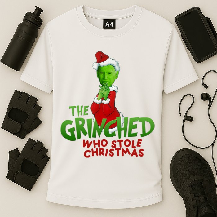 The Grinched Who Stole Christmas Funny Joe Biden Cooling Performance Crew T-Shirt