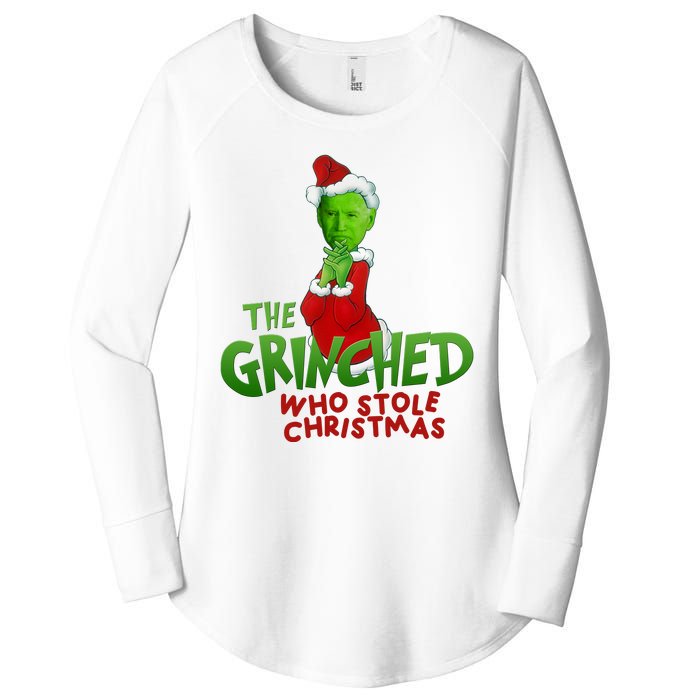 The Grinched Who Stole Christmas Funny Joe Biden Women's Perfect Tri Tunic Long Sleeve Shirt