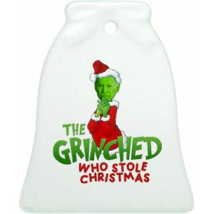 The Grinched Who Stole Christmas Funny Joe Biden Ceramic Bell Ornament