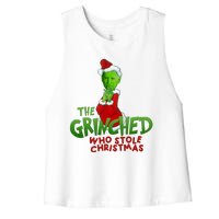 The Grinched Who Stole Christmas Funny Joe Biden Women's Racerback Cropped Tank