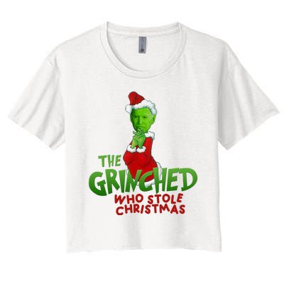 The Grinched Who Stole Christmas Funny Joe Biden Women's Crop Top Tee