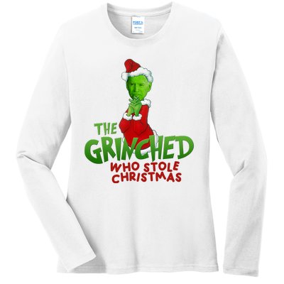 The Grinched Who Stole Christmas Funny Joe Biden Ladies Long Sleeve Shirt