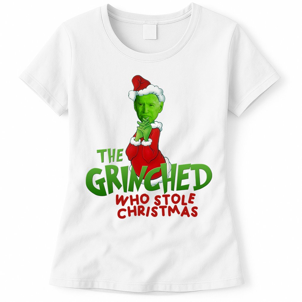 The Grinched Who Stole Christmas Funny Joe Biden Womens T-Shirt