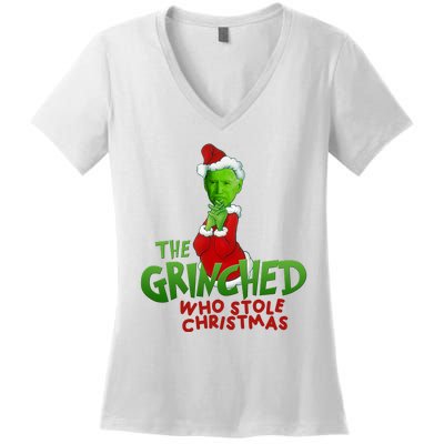 The Grinched Who Stole Christmas Funny Joe Biden Women's V-Neck T-Shirt