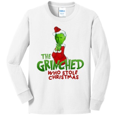 The Grinched Who Stole Christmas Funny Joe Biden Kids Long Sleeve Shirt