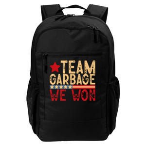 Team Garbage We Won Team Garbage For Trump 2024 Elections Daily Commute Backpack