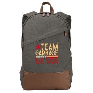 Team Garbage We Won Team Garbage For Trump 2024 Elections Cotton Canvas Backpack