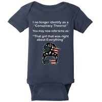 The Girl Who Was Right About Everything Conspiracy Theorist USA Baby Bodysuit