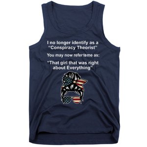 The Girl Who Was Right About Everything Conspiracy Theorist USA Tank Top